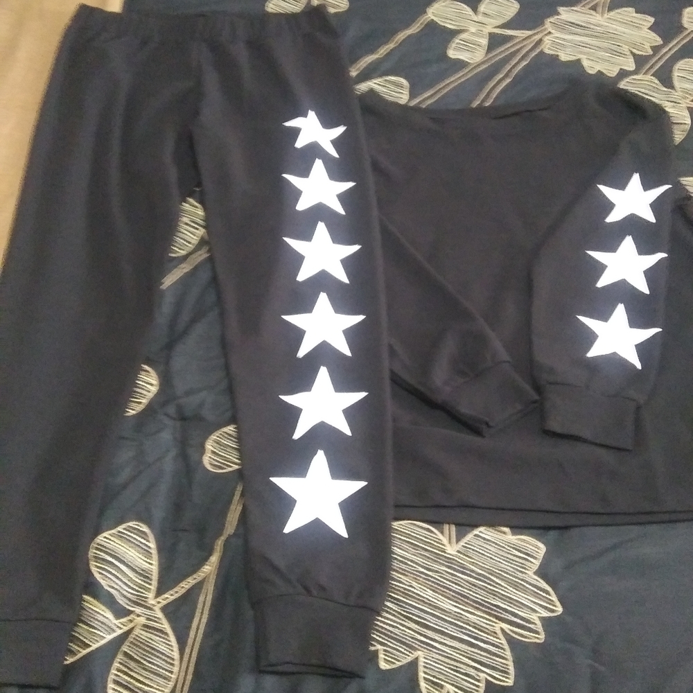 Brand New 2 Piece Pant & Off Shoulder Shirt Set